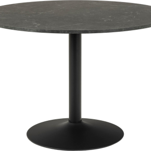 Rundt spisebord Signature Lenaya Ø110ÃH74 cm mat sort Izmir, melaminoverflade og pulverlakeret stålstel